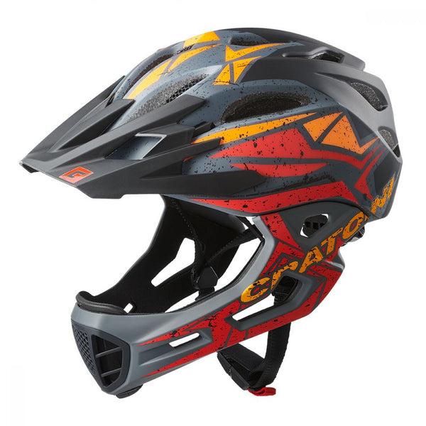 Cratoni Helm C-Maniac Pro MTB schwarz rot orange matt M/L 54 bis 58cm