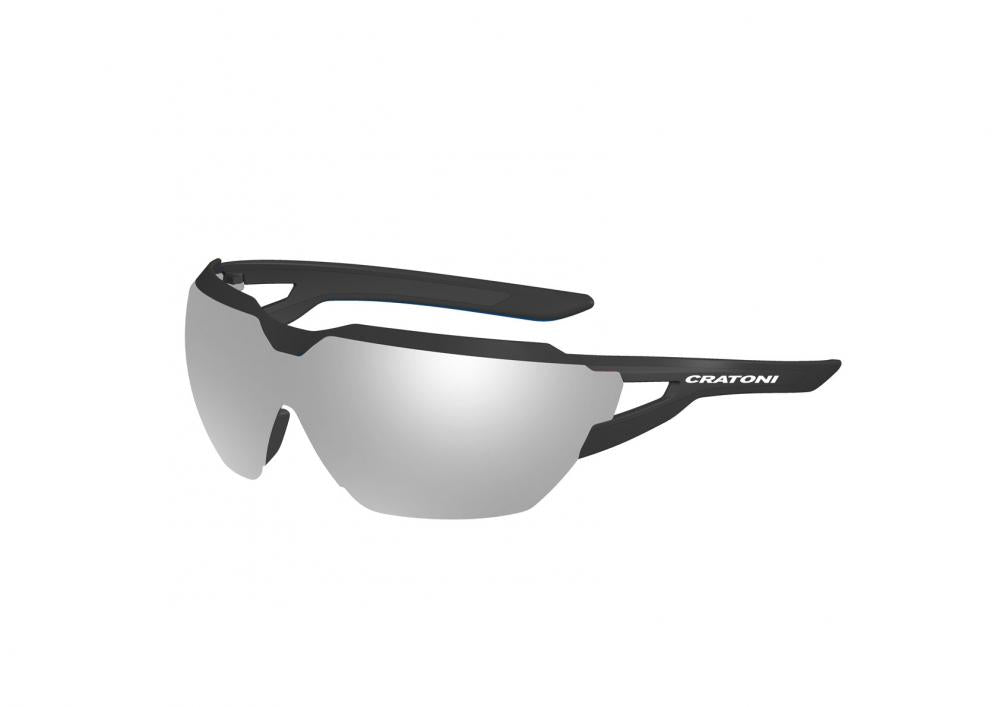 Cratoni Sonnenbrille C-Active photochr. sw matt, Glas transp.,silber verspiegelt