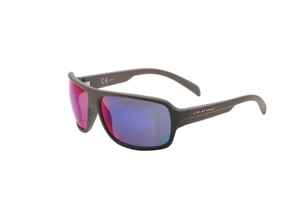 Cratoni Sportbrille  C-Ice COLOR+ Lifestyle coffee matt  -  grey-blue w/ plasma mirror  Größe UNI