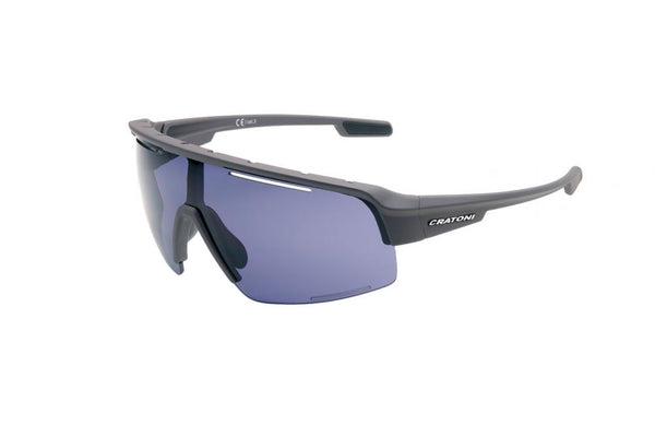 Cratoni Sportbrille  C-Matic COLOR+ Lifestyle coffee rubber grey-blue w/o mirror  Größe UNI