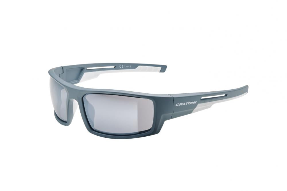 Cratoni Sportbrille  Raw grey-blue matt  -  smoke w/ silver mirror  Größe UNI