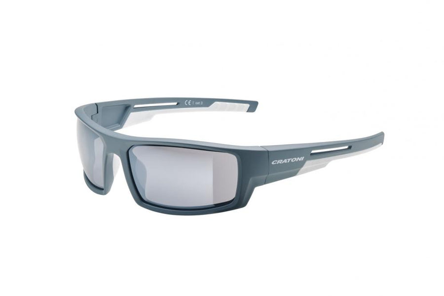 Cratoni Sportbrille  Raw grey-blue matt  -  smoke w/ silver mirror  Größe UNI