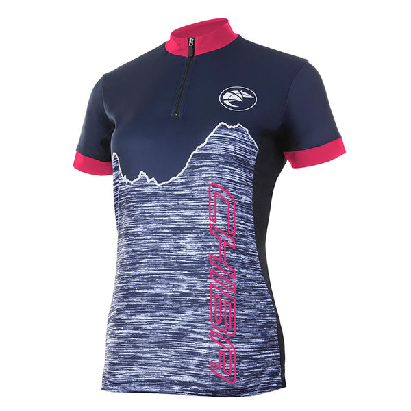 CHIBA Watzmann Shirt Damen - Radsport Trikot schwarz/pink, atmungsaktiv, XL