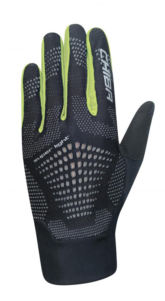 CHIBA Superlight - Radhandschuhe L schwarz/neongelb, leicht & atmungsaktiv