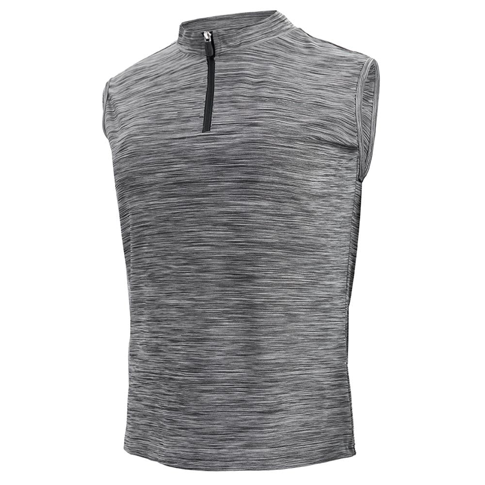 CHIBA Man Melange Shirt Sleeveless - ärmellos, hellgrau, L, Radsport-Funktionsshirt