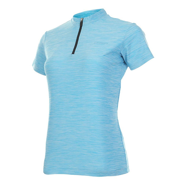 CHIBA Lady Melange Shirt - Radtrikot XS türkis, atmungsaktiv, halber Reißverschluss