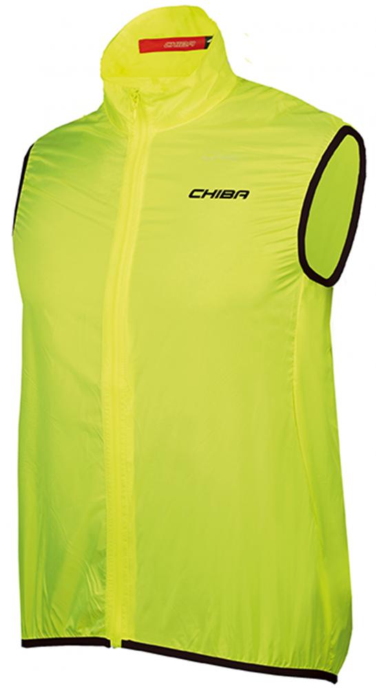 CHIBA Windblocker Weste Safety - XL, neongelb, ultraleicht, winddicht, reflektierend