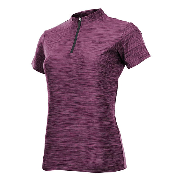 CHIBA Lady Melange Shirt - Radtrikot violett, atmungsaktiv, L, Reflektoren