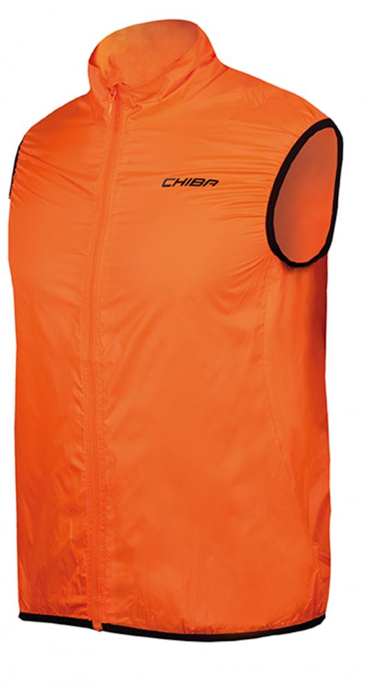 CHIBA Windblocker Weste Safety - XL, neon orange, extrem leicht, reflektierend