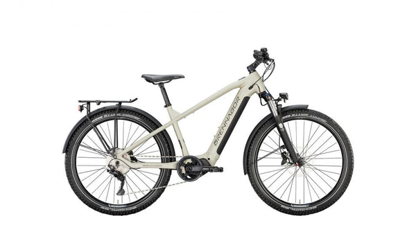 BRENNABOR A-92e, Diamant, 27,5", snow silver matt / black matt, 1x10-Gang SHIMANO "Deore", 48cm