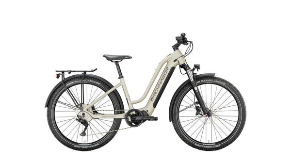 BRENNABOR A-92e, Sports Wave, 27,5", snow silver matt / black matt, 1x10-Gang SHIMANO "Deore", 40cm