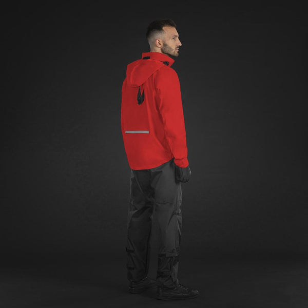 CHIBA Rainjacket - wasserdicht, winddicht, atmungsaktiv, rot, Größe M