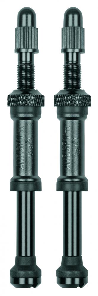 SKS AIRSPY TL 74mm Ersatzventil für präzise Reifendruckmessung bei Tubeless-Reifen, inkl. 2 Aluminiumventile, Ventilhülsen, Rändelmuttern und Gummidichtringen