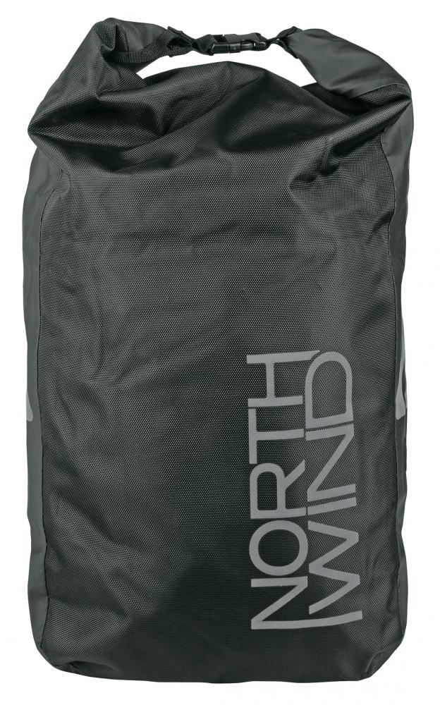 Northwind Barrier Fahrradseitentasche, wasserfest, 25 Liter Stauraum, schwarz, robustes Nylon, Rolltop-Verschluss, reflektierende Elemente