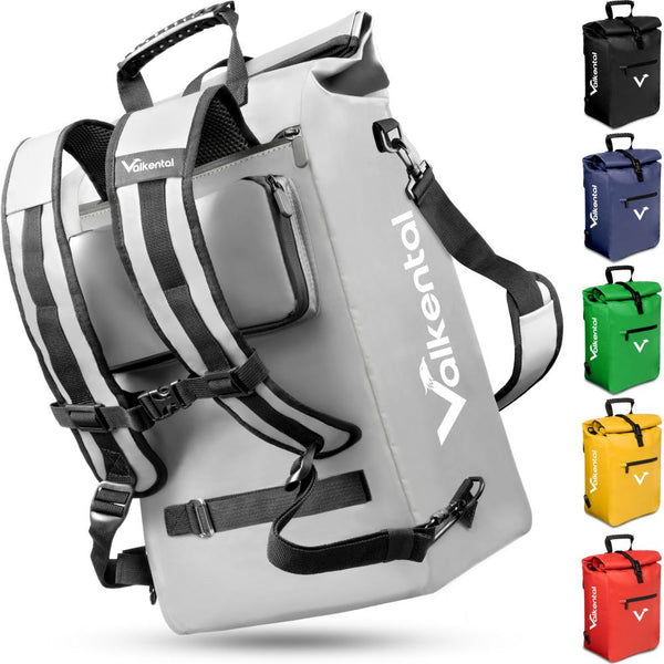 Valkental Rucksack ValkOne 3in1 Fahrradtasche Vollreflektierend/Grau