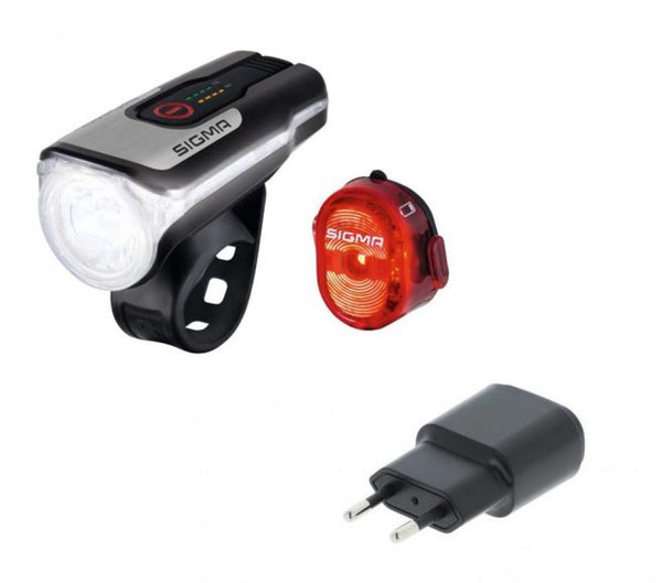 Sigma LED-Akku-Beleuchtungs-Set Aura 80 USB inkl Nugget II StVZO inkl. USB-Ladestecker CLW-0505-USB-