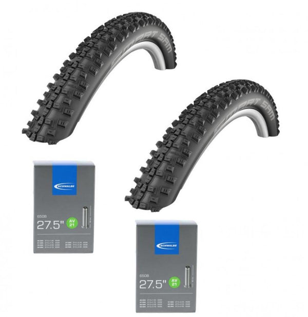 2x Schwalbe  Reifen Smart Sam HS476 Draht 27.5x2.10 + 2x Schwalbe Schlauch AV21