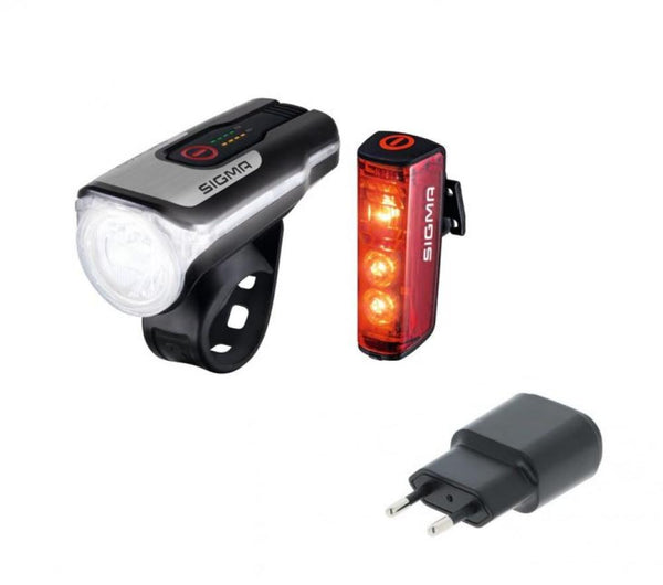 Sigma Beleuchtungsset Aura 80 USB Blaze Fahrradbeleuchtung LED Frontlicht Rücklicht akkubetriebenes