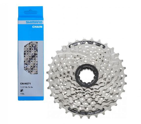 Shimano Kette CN-HG71 6/7/8-fach 116 Glieder + Kassette CS-HG41 8-fach 11-32 Zähne