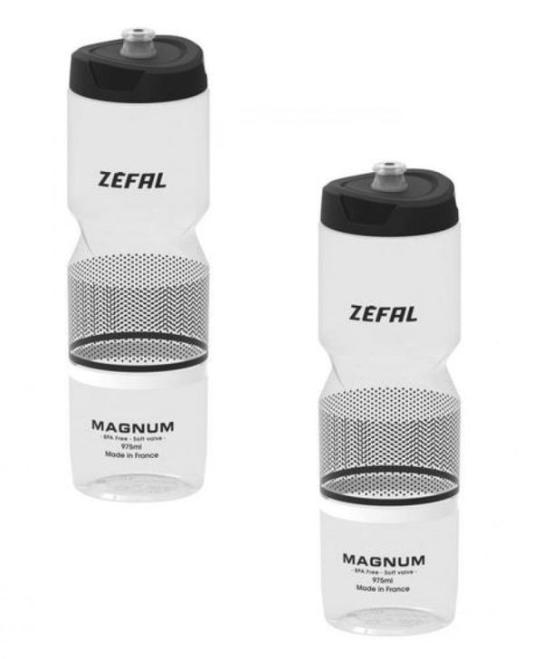 2 x Zefal Trinkflasche Magnum 975 ml transparent black