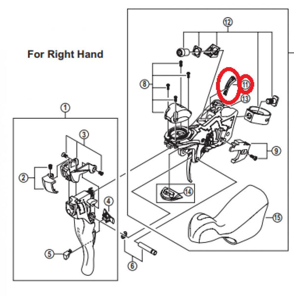 SHIMANO Kabelführung ST-7900 Rechts - Ersatzteil für STI-Schalt-/Bremshebel