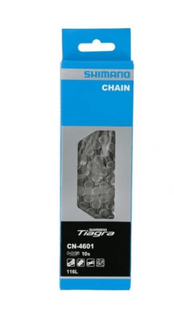 Shimano Tiagra CN-4601 10-fach Fahrradkette, 116 Glieder, laufrichtungsgebunden, für 2-fach Kurbeln, kompatibel mit 10-fach Schaltsystemen