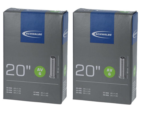 Schwalbe 2x Schlauch AV6 (28/40-406) 20 Zoll