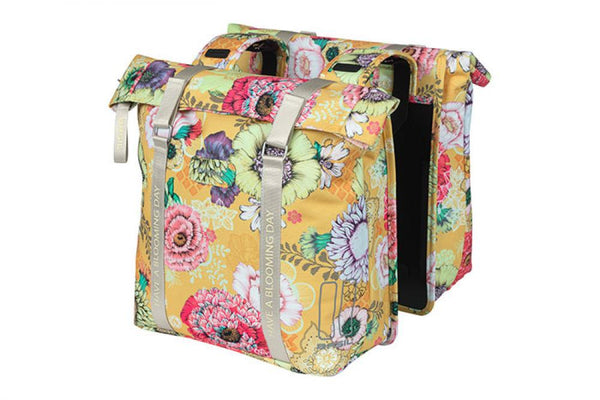 Basil Doppeltasche Bloom Field honey yellow 30x15x33 cm 35l