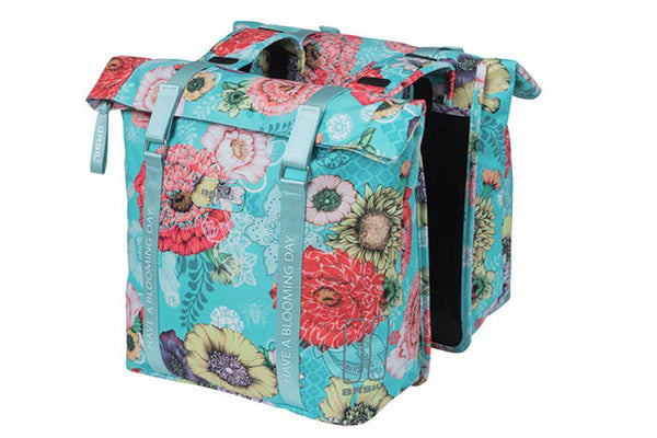 Basil Doppeltasche Bloom Field sky blue 30x15x33 cm 35l