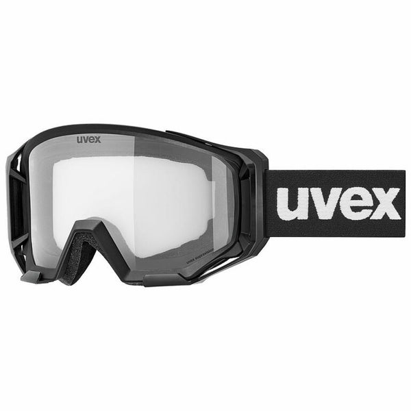 UVEX athletic bike Goggle black matt clear - MTB-Brille mit Anti-Fog, XXL-Sichtfeld, OTG, UV-Schutz, One Size