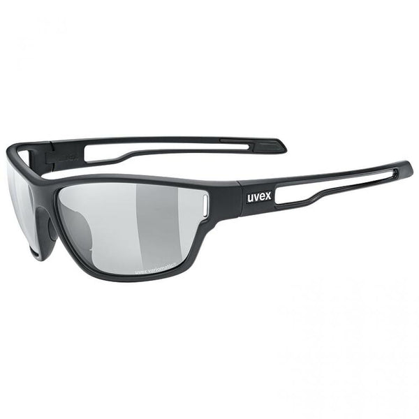 Uvex Sportstyle 806 V Sportbrille black matt/smoke - selbsttönend, beschlagfrei, UV400, variomatic, supravision