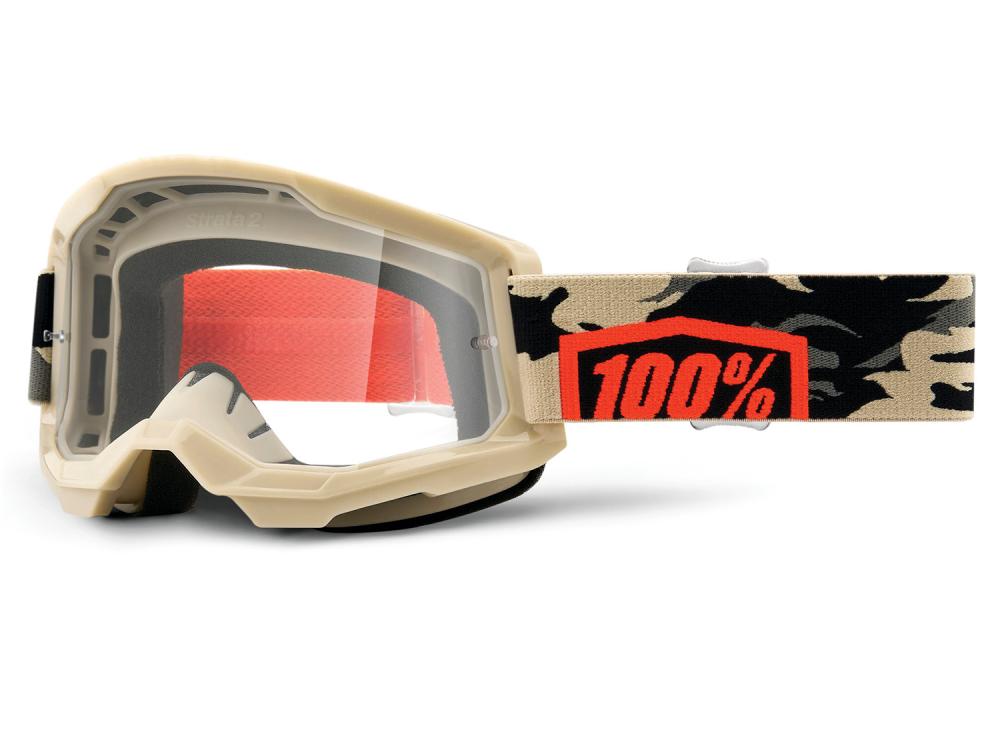 100% Strata 2 Goggle - Clear Lens unis Kombat - maximale Sicht & Komfort