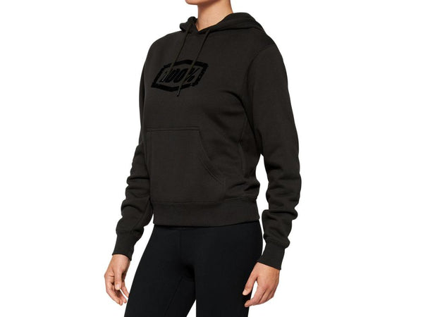 100% Avalanche Womens Pullover Hoodie, Light Black, S