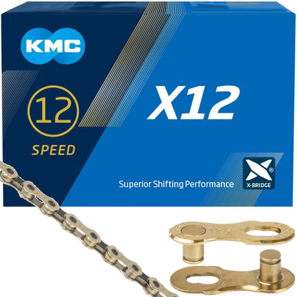 KMC Kette X12 Ti-N Gold/Black 1/2" x 11/128" 126 Glieder 12-fach