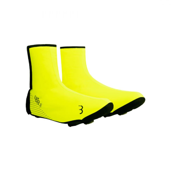 BBB BWS-23 Überschuhe WaterFlex 3.0 neon gelb Größe 47/48 - wasserdichte Überschuhe aus 2 mm WaterFlex-Material mit PU-Außenhaut & MicroFleece-Innenfutter, verstärkter Ferse und Spitze