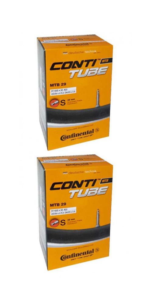Continental 2x MTB Schlauch 28/29 Zoll, passend für Reifenbreite 47-62 mm (1.75-2.50), Sclaverandventil 42 mm, optimal für Mountainbikes und Offroad