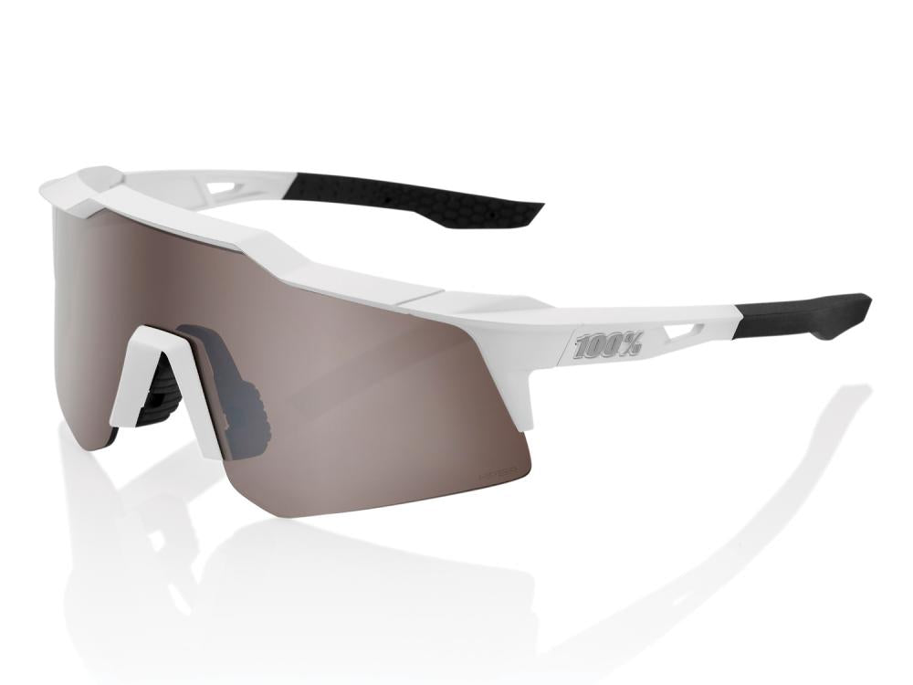 100% Speedcraft XS - HiPER Mirror unis Matte White HiPER Silver - kompakte Performance-Sportbrille
