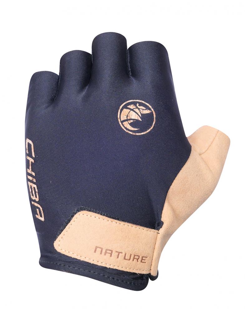 CHIBA Nature ECO - Radhandschuhe schwarz, Größe L, atmungsaktiv, ergonomische Polsterung