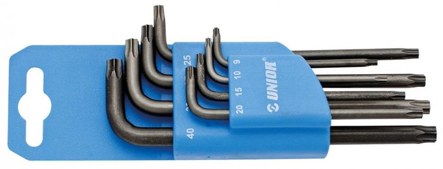Unior Stiftschlüsselset Innen-TX-Profil Kunststoffclip TR9-40mm 220/7TXPH
