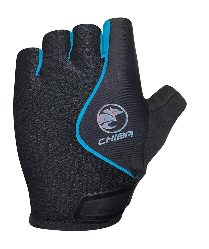 CHIBA Lady Air Plus - Damen Radhandschuhe, kurzfinger, schwarz/türkis, Gr. M