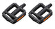POINT Pedale Trekking City schwarz - rutschfeste Kunststoff-Monoblock-Pedale mit Reflektoren