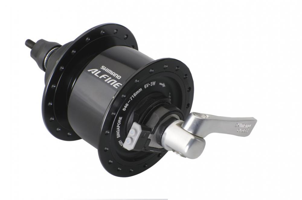 SHIMANO Nabendynamo ALFINE DH-S501 Nabendynamo - 6 Volt 3 Watt 36 Loch, Schwarz Center-Lock