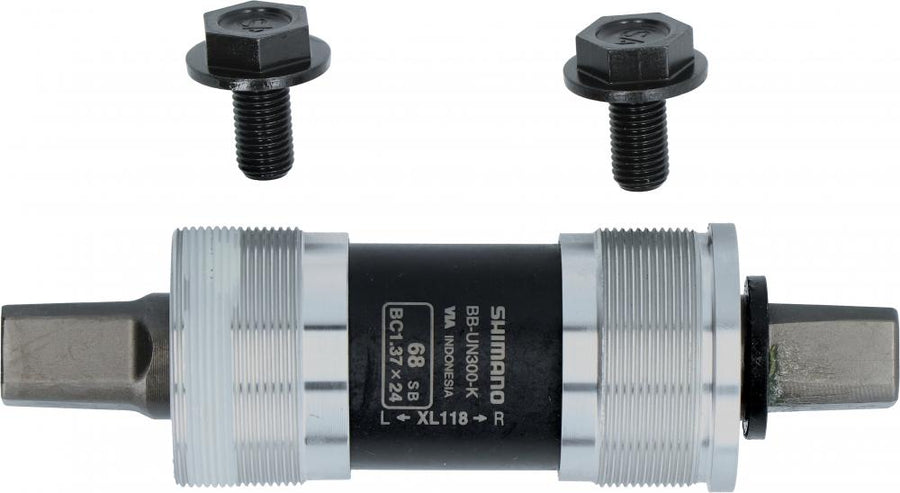 Shimano Innenlager UN300 68x118mm BSA Vierkant mit Kurbelschrauben für zuverlässige Tretlager-Performance.
