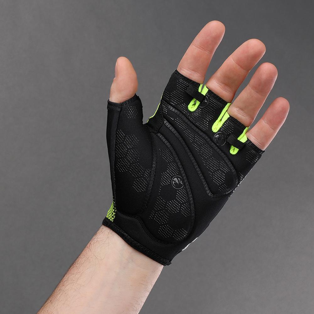 CHIBA Solar II - Radhandschuhe schwarz/neongelb, kurzfinger, atmungsaktiv, Größe M