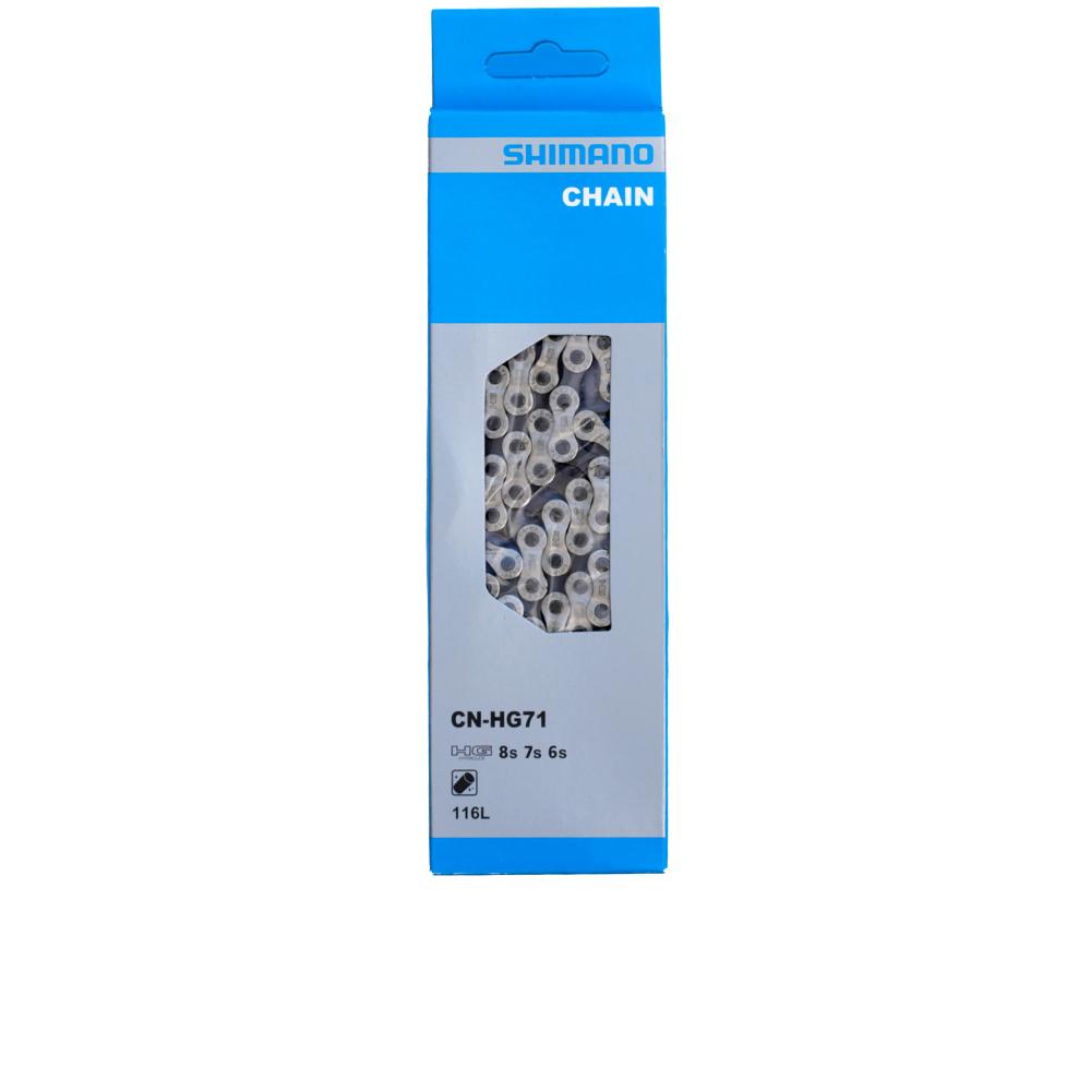 Shimano Kette CN-HG71 6/7/8-fach 116 Glieder in Verpackung, Teil des Schraubzahnkranz-Sets MFTZ500