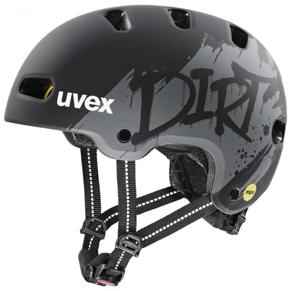 uvex kid 4 style MIPS Fahrradhelm dirt black matt 51-55 cm Kinder Jugend BMX Skate Urban ABS-Hartschale EPS 3D IAS MIPS