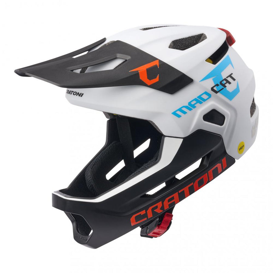 CRATONI MadCat MIPS Kinder-Fullface-Helm S-M 49-56 cm white-black matt
