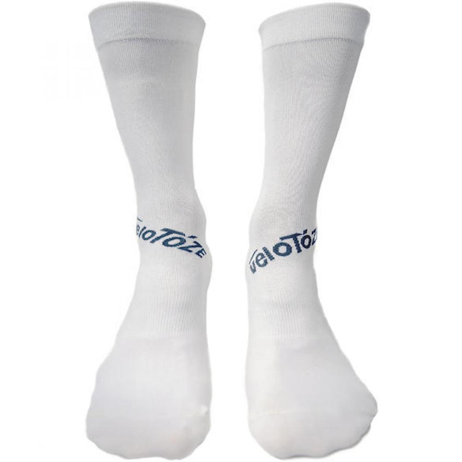 VeloToze Socken Leightweight weiß S/M (37-42,5) - ultraleichte Fahrradsocken für maximale Performance
