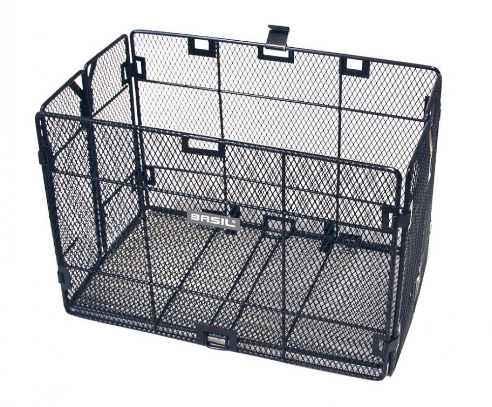 Basil Rad-Klapp-Korb Catania 33x23x20cm schwarz engmaschig