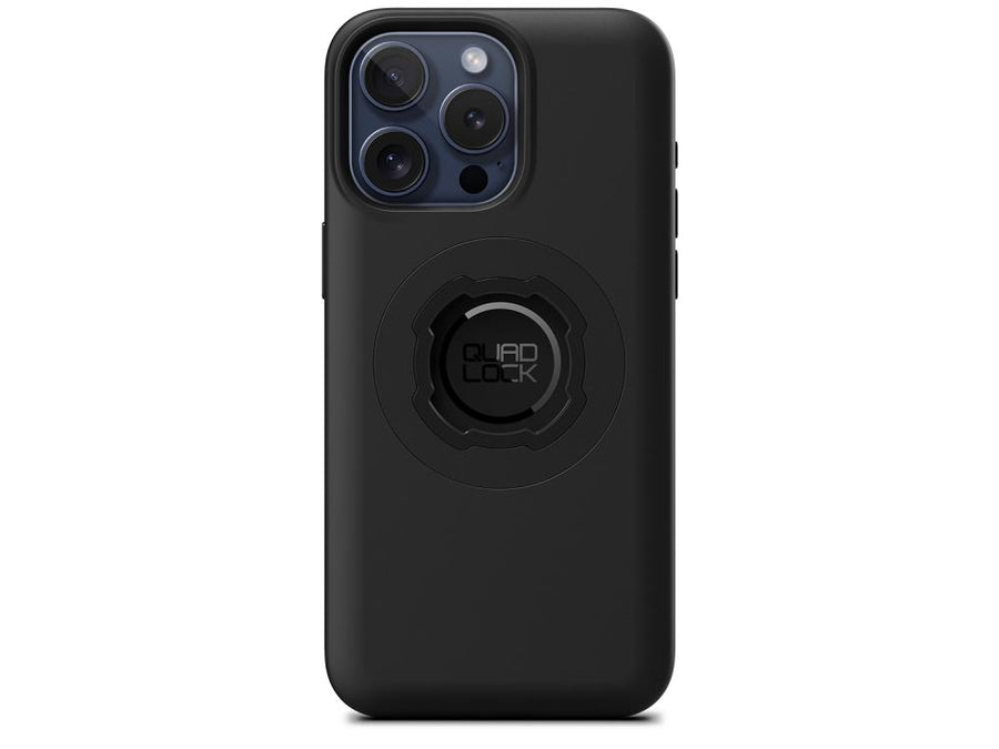 Schwarzes Quad Lock MAG Case für iPhone 15 Pro Max. Stoßfest, MagSafe, kabelloses Laden, kompatibel mit Quad Lock Halterungen